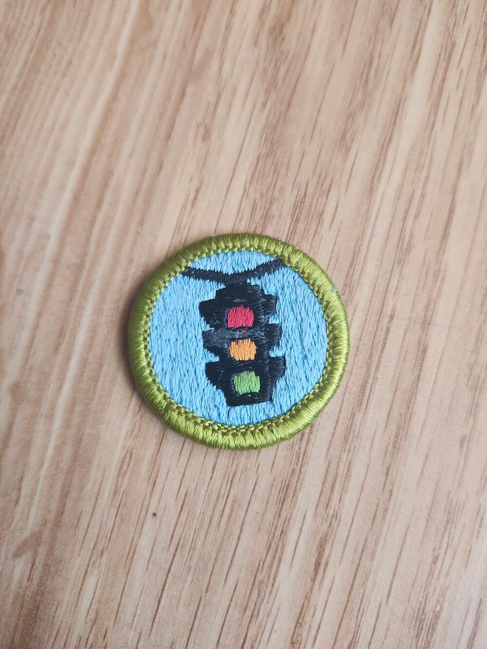 Vintage BSA Boy Scouts of America Traffic Safety Merit Badge Patch Stoplight
